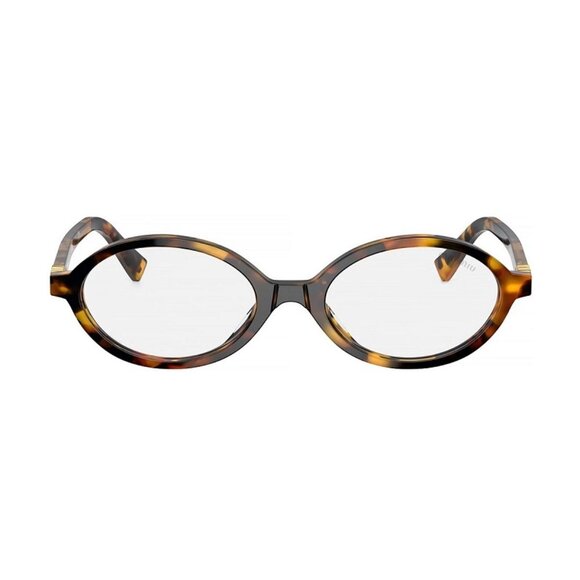 NEW MU04ZS VAU08N MIU MIU HAVANA CLEAR MU 04ZS OVAL MU04ZSF WOMEN EYEGLASSES - Picture 2 of 5